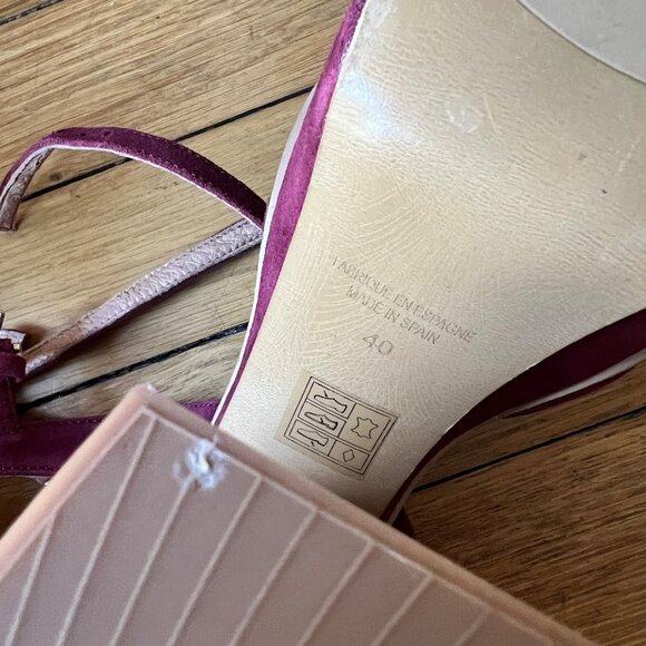 Free People size 40 (9.5US) Burgundy Remi Double Strap Suede Platform Shoes - Picture 10 of 10